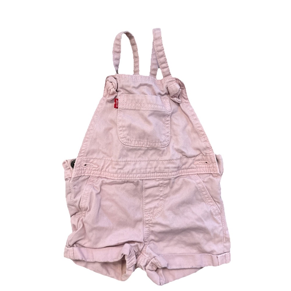 Levi's Girls Overall Shorts Shortalls Light‎ Pink Size 18m